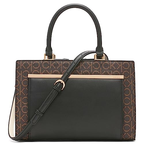 Image of Calvin Klein Womens Astrid Triple Compartment Organizational Satchel