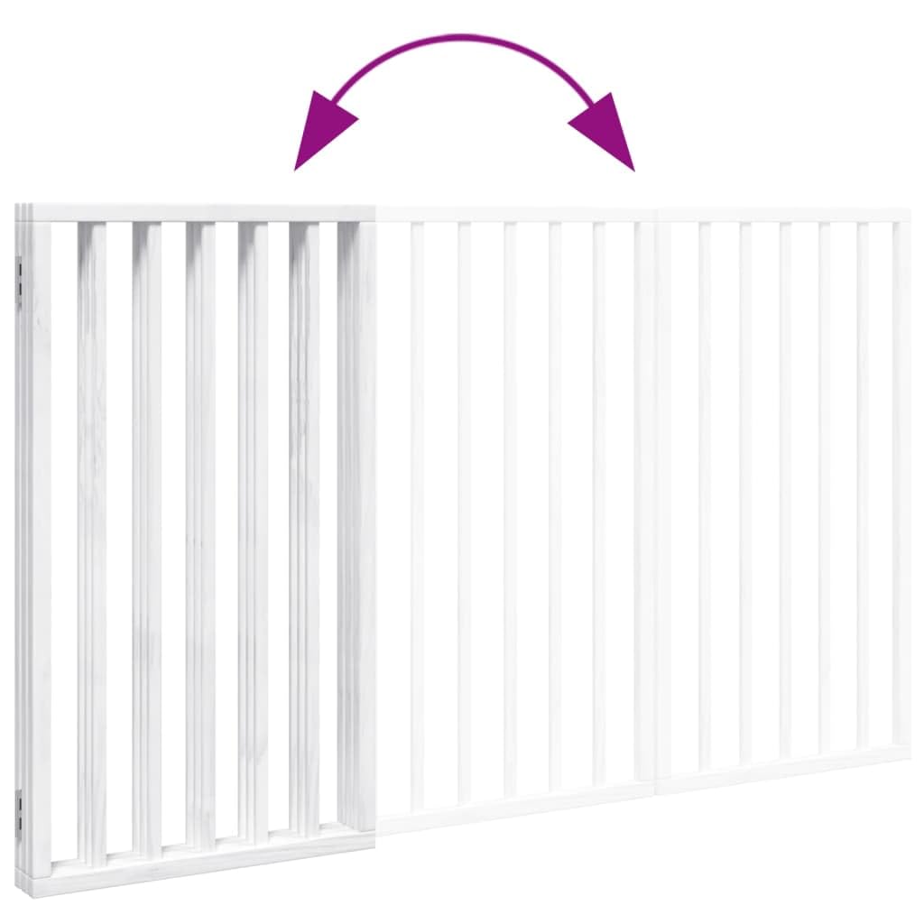 vidaXL Barrière pour chien pliable à 3 panneaux Blanc 150 cm Bois de peuplier