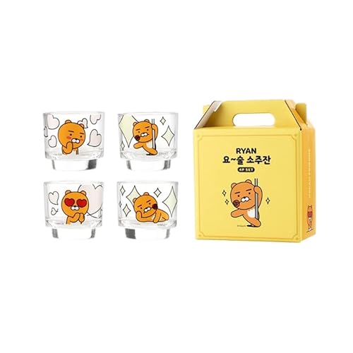 Kakao Ryan Soju Glass Soju Shot Glasses 4p Magic Alternating Temperature