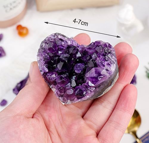 Cœur en améthyste véritable, une géode de quartz authentique