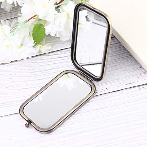 Espejo de maquillaje plegable rectangular Beaupretty vintage miniatura 5