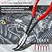 HAUTMEC 11Inch Extra Long Needle Nose Pliers Set, 5PCS Spring Loaded Heavy Duty Long Reach Pliers Include Hose Grip and Diagonal Cutting Plier, Straight and 45/90 Degree Bent Nose Pliers