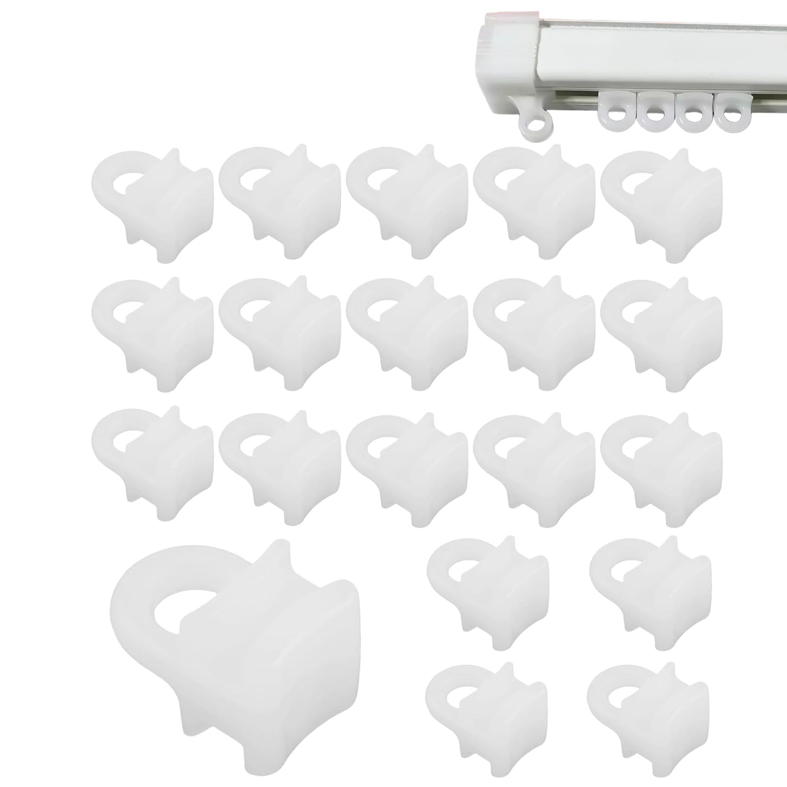 100 Pcs Curtain Track Gliders Per 1.7x1.1cm