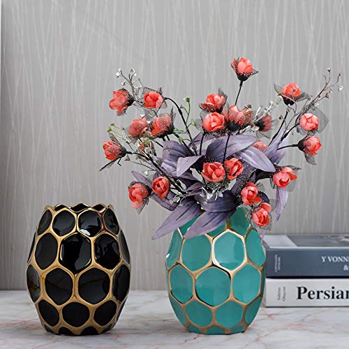 Keramische Vaas Woonkamer Tv Kast Kantoor Studie Eetkamer Entree Aanrecht Vaas Gedroogde Bloem Simulatie Bloem Decoratie Vaas 22.5x16.5x16.5 Cm, 2 Stks - Afbeelding 3