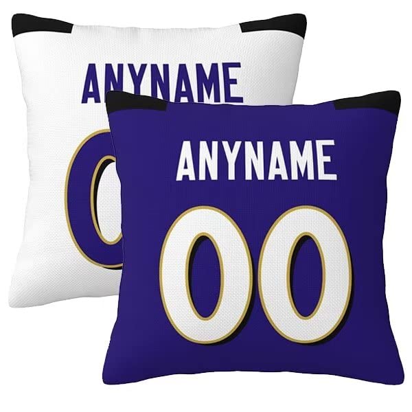 Slaccvd City Custom Throw Football Pillow Cases(2Packs) Personalized Design Any Name and Number 18