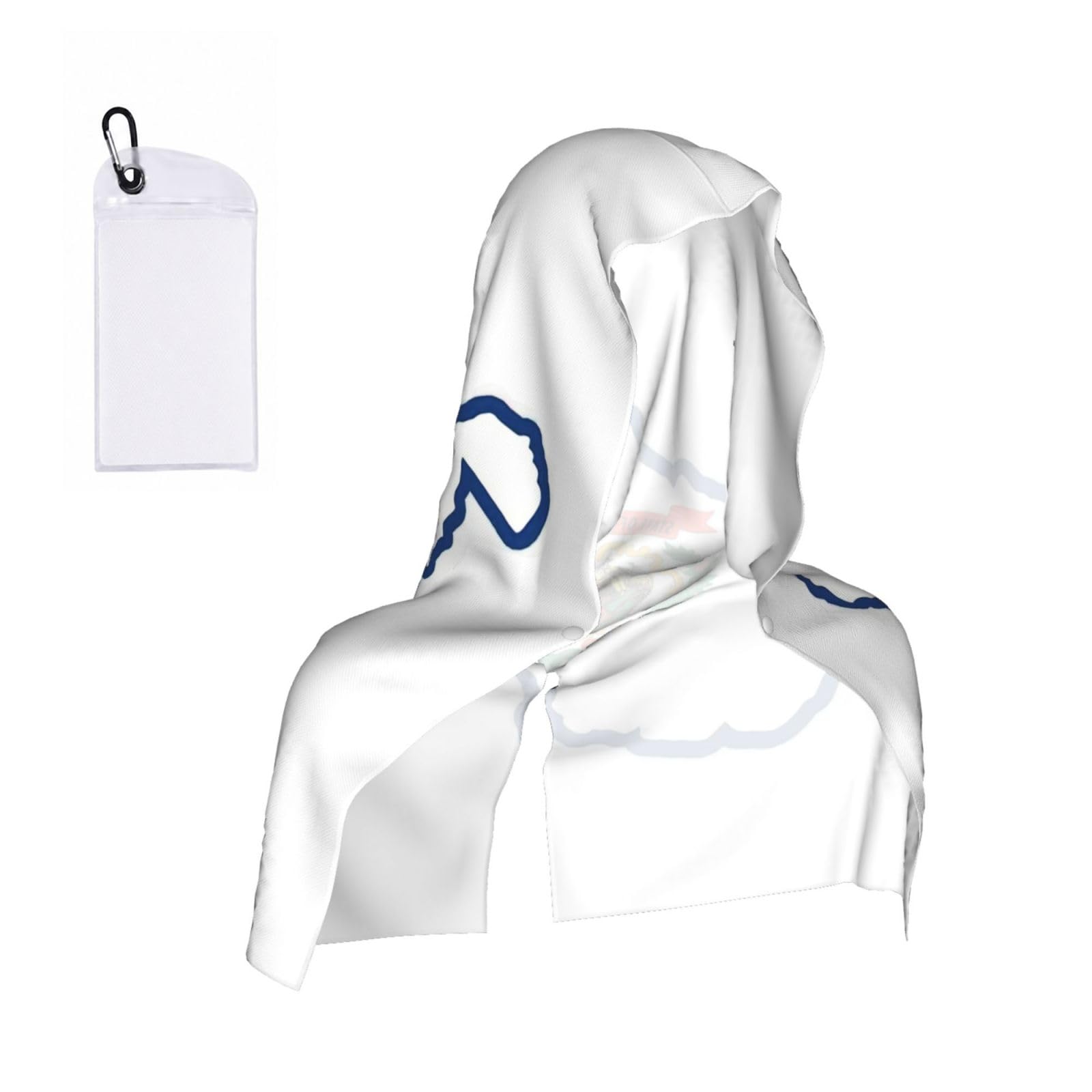 DUWAA West Virginia State Flag Map Print Cooling Hooded Sports Towel, 30×60cm Quick Drying Summer Cool Head Wrap For Neck And Face