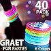 HDHF 40 packs of Glow Stick LED Bracelet Glow in the Dark Party supplies, Glow Bracelet Glow Party gifts for children's New Year Easter, weddings, birthdays, concerts, night games