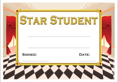 Buy 30 x Star Student Certificate Awards for Older School Children. Impressive Theatre / Stage ...