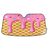 Frontscheibenabdeckung Eiscreme-Rosa-Streusel Scheibenabdeckung Hält Das Fahrzeug Kühl...