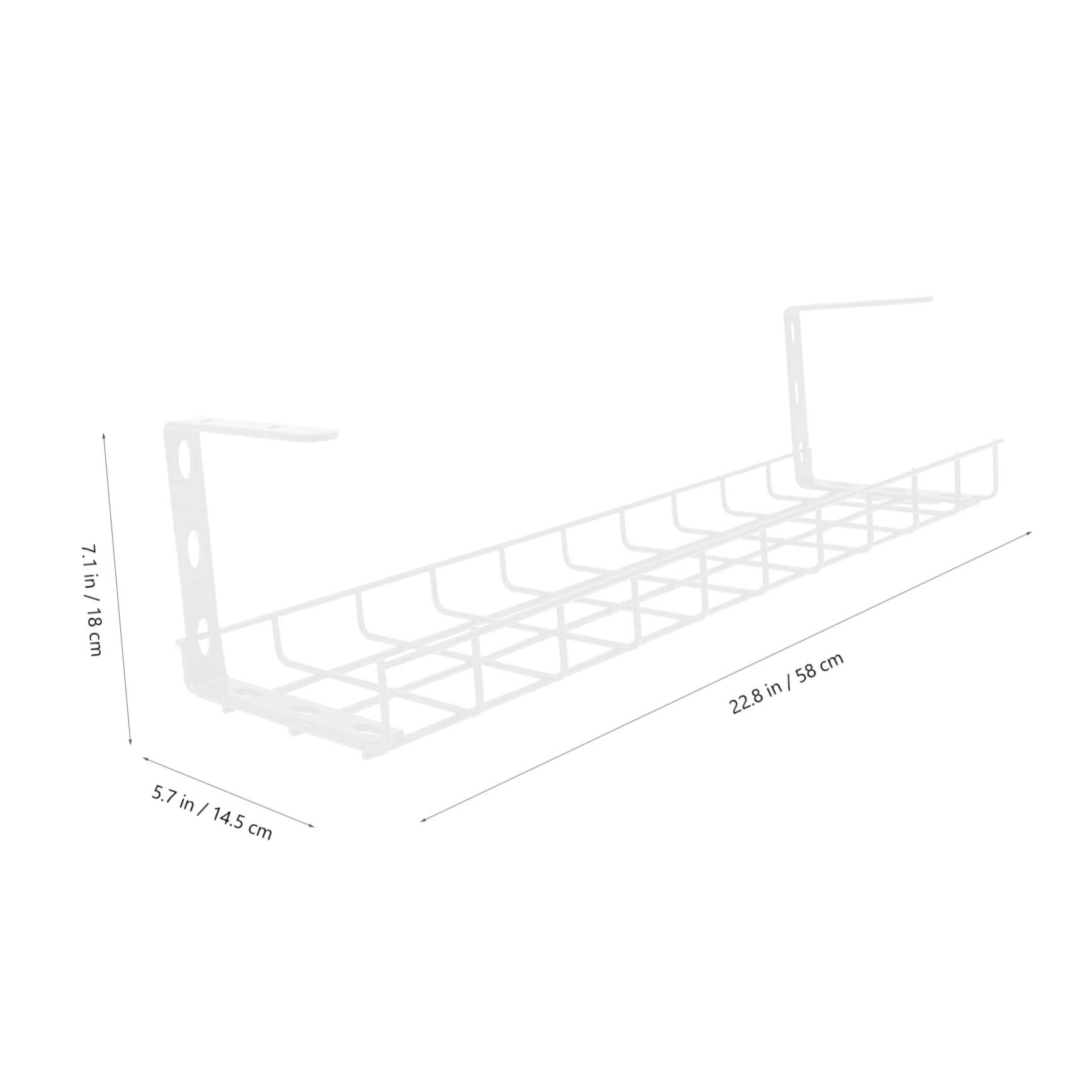 Passe-câbles sous Bureau en Fer Blanc, Organisateur de Câbles