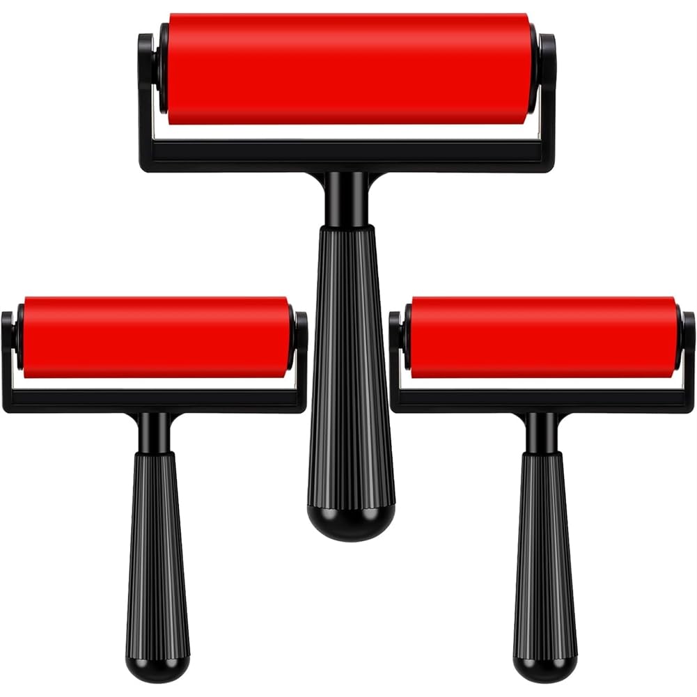 Jnchdghwa As Shown For Printmaking For Printmaking 3 Pack 4 Inch Rubber Brayer For Gel Printing Roller