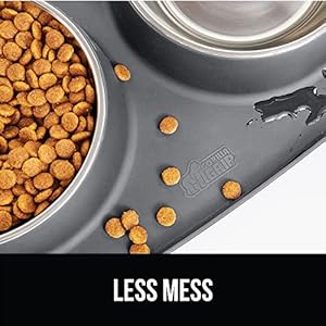   Gorilla-Grip-100-Waterproof-BPA-Free-Cat-and-Dog-Bowls-Silicone-Feeding-Mat-Set-Stainless-Steel-Bowl-Slip-Resistant-Raised-Edges-Catch-Water-Food-Mess-No-Spills-Pet-Accessories-1-Cup-Gray