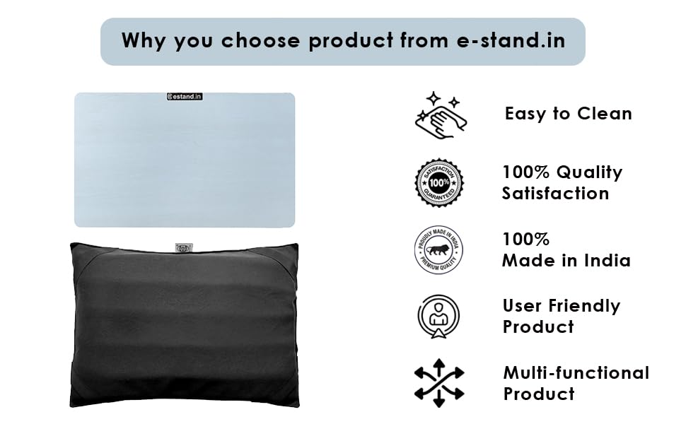 Image of Lap Board for Study | Home | Dining | Office | Laptop | Computer Desk | Reading & Writing | Multi-Purpose | Made in India | (Pine, CUSHION-14X18-PINE)