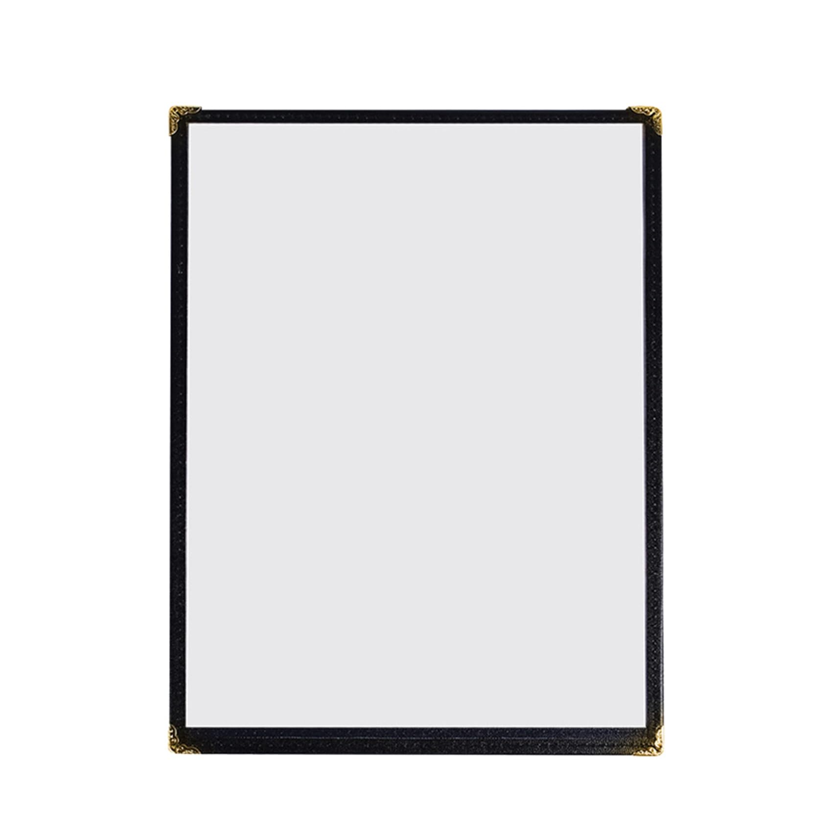 Confezione da 24 Copertine per Menu Stile caffè, Bordo A Doppia Cucitura, Vinile Trasparente (Nero, 2 Pagine/4 Visualizzazioni - 8,5 Pollici X 11 Pollici)