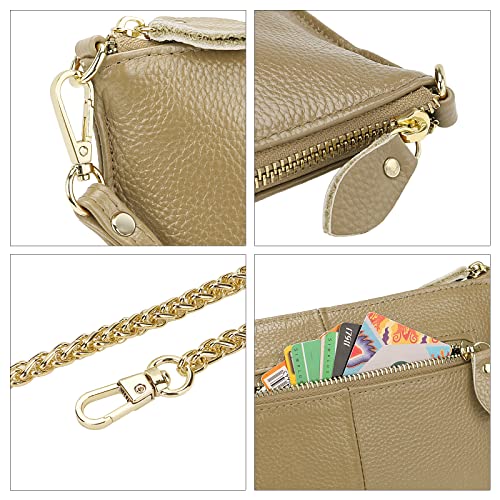 Image of Uromee Wristlet Wallet Clutch Purses for Women Genuine Leather Crossbody Bag Handbag with Detachable Shoulder Chain