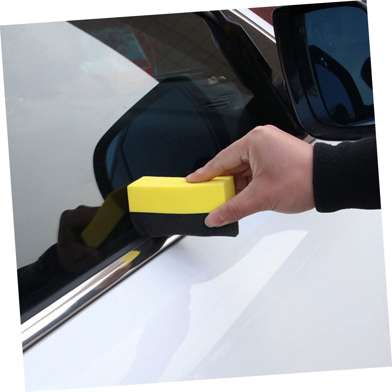 Cabilock Esponja De Lavado De Autos Espuma Pulido Esponja De Arcilla De Limpieza De Coche Neumático Húmedo Aplicador De Cera para Automóvil Compuesto PE 10 Piezas*4