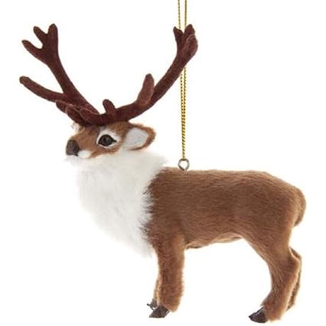 Kurt Adler Furry Reindeer Ornament - Adds Sparkle to Your Christmas Décor