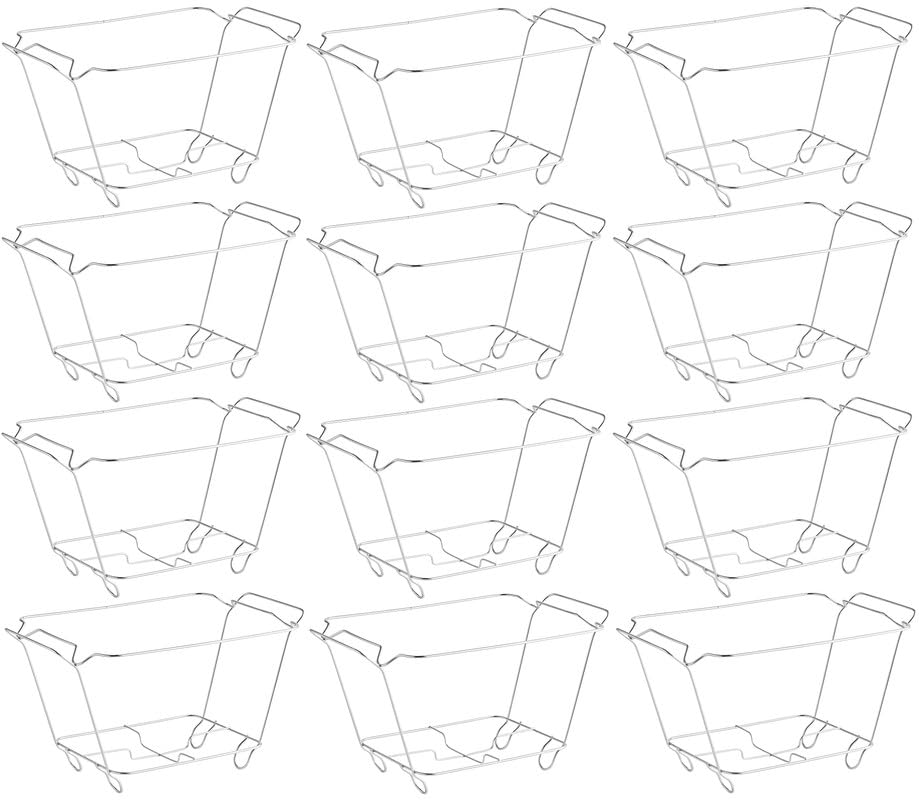 OCS Parts 12-Pack Chafing Wire Rack Buffet Stands for Half Size Disposable Pans | Chrome Chafing Stand with Handles for Buffets, Parties, Catering, Gatherings, Weddings and Events