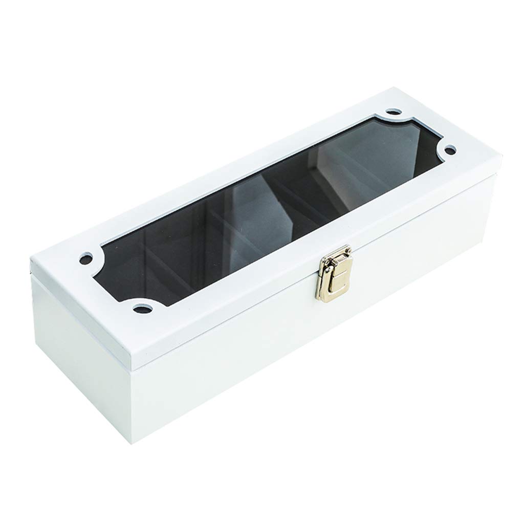 MUSUMI Caja de reloj de Madera Joyas de lujo Relojes Caja de exhibición Bandeja de pulsera con 5 almohadas de almacenamiento extraíbles, organizador de gemelos con cerradura y vidrio Superior
