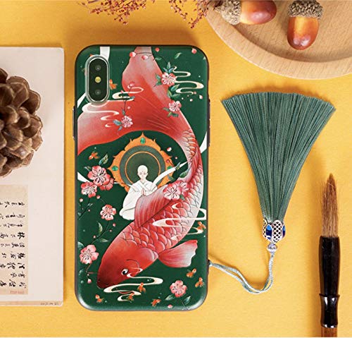 New iPhone Case, Chinese Style Beautiful iPhone Case, Lucky Koi Fish Shatter-Resistant Girls