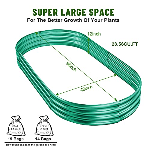 Image of Land Guard 8x4x1 ft Green Raised Garden Bed, Garden Raised Bed, Above Ground Flower Bed for Vegetables, Flowers, Herbs(Green)