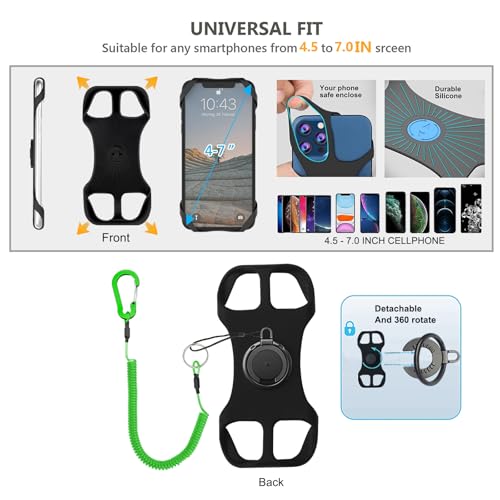 TOOLIN Universal Protector Phone Leash and Silicone holder,Fit Outdoor/Hiking/Climbing/Fishing/KayakTether, Mobile Phone Tether (Green) - image 3