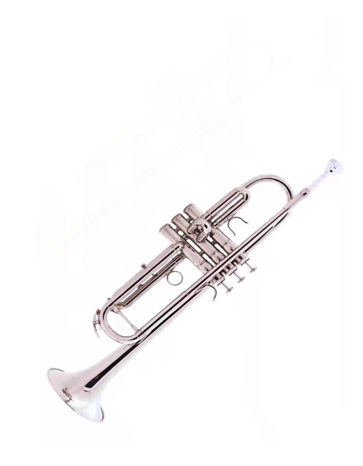 trąbka instrument Trąbka B płaski instrument dęty blaszany dla dorosłych niklowany srebrno-biały
