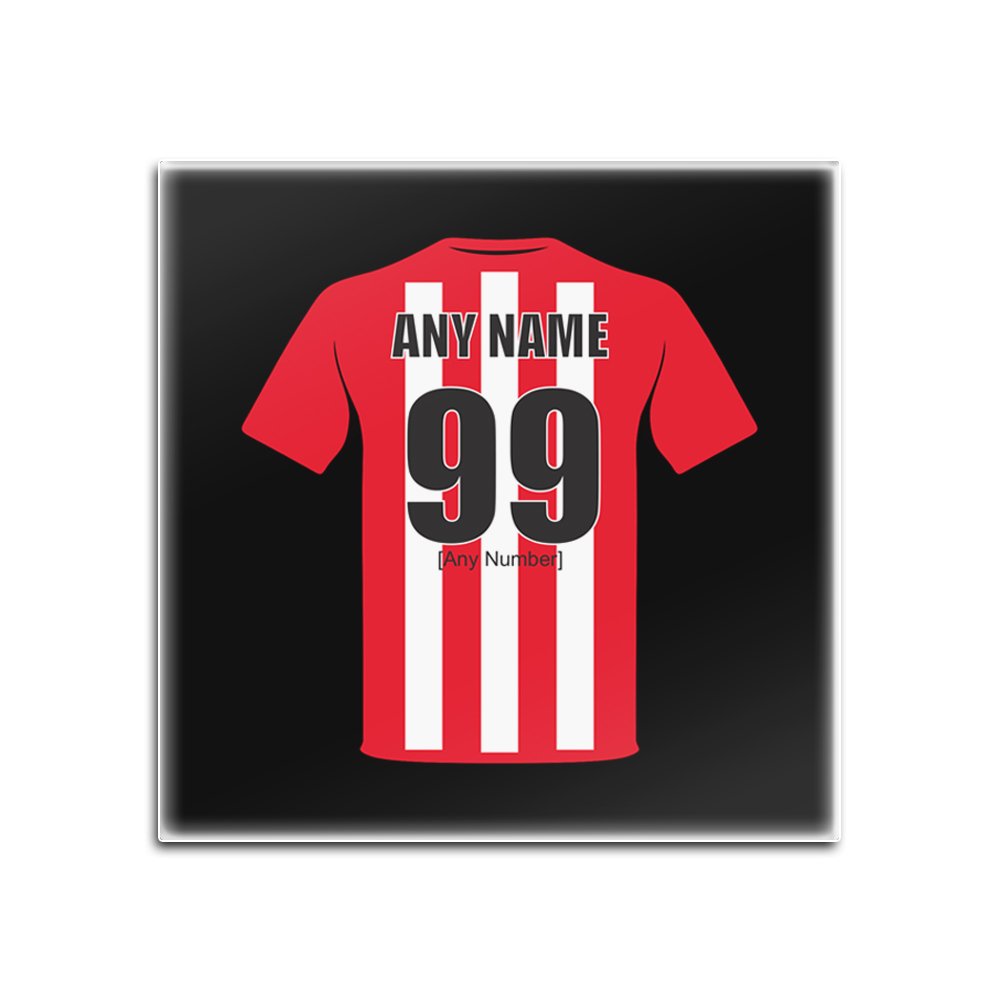UNIGIFT Personalised Gift - Sunderland Glass Square Coasters (Football Club Design Theme, Colour Options) - Any Name/Message on Your Unique Mat Pad - The Black Cats AFC