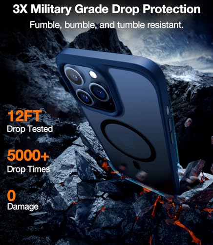 Image of TORRAS Magnetic Shockproof for iPhone 15 Pro Case, [Military-Grade Drop Tested] [Compatible with MagSafe] Translucent Slim Protective Anti-Scratch Anti-Fingerprint Guardian Mag 2023