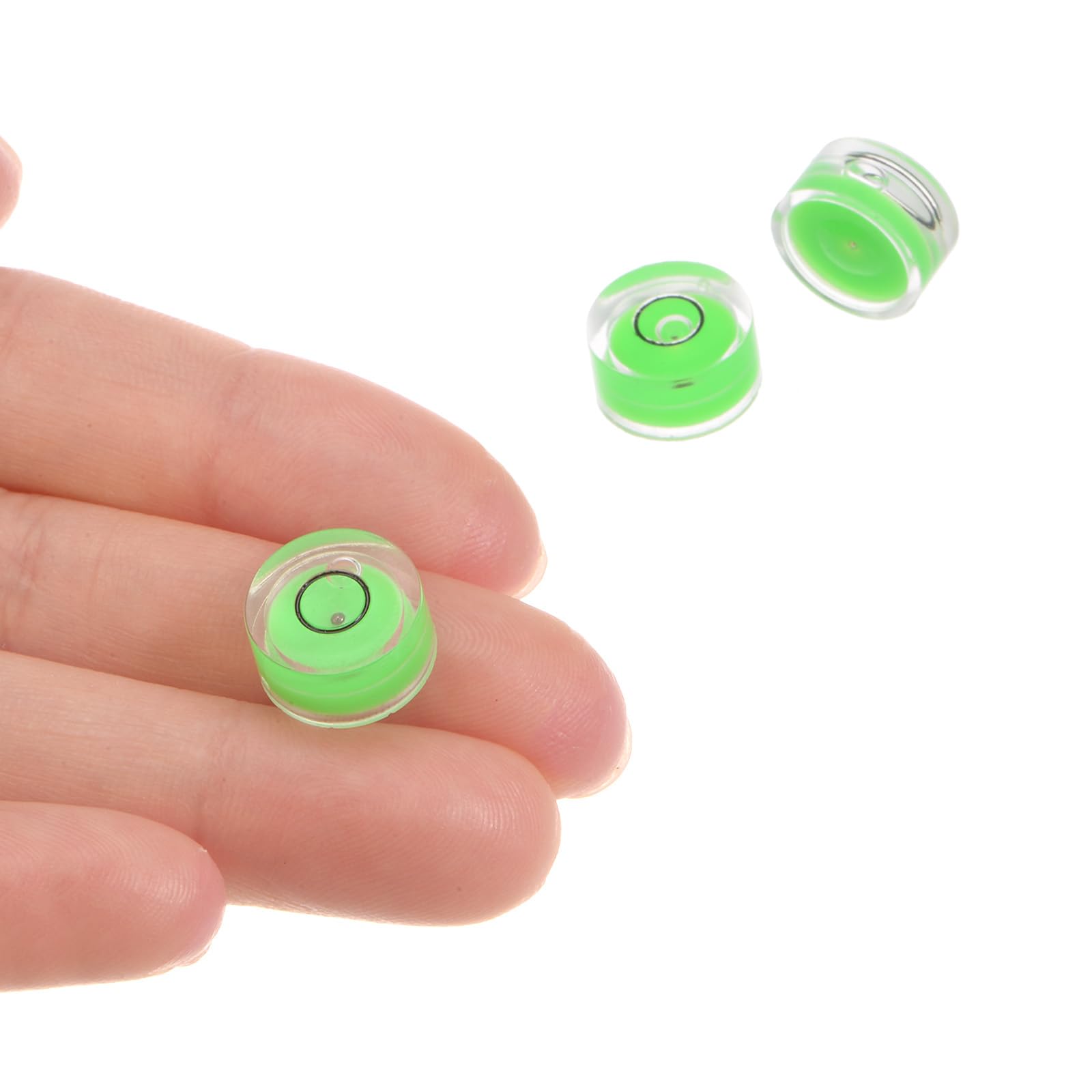 Kozelo 3pcs Small Circular Bubble Spirit Levels - [12mm Diameter 6mm Thickness] Mini Round RV Level Leveling Tools for Travel Trailer Turntable Camera, Green