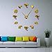 The Geeky Days Jungle Animals Elephant Wall Clock, DIY Large African Wall Clock Mirror Effect Giant 3D Frameless Elephants Animal Clock Wall Watch Elephant Mirror Wall Decor for Living Room Bedroom