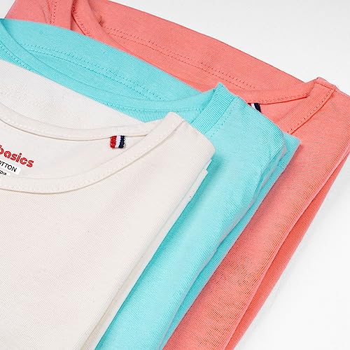 Image of Real Basics Girls Regular Fit Full Sleeves Tshirt (Pack of 3)