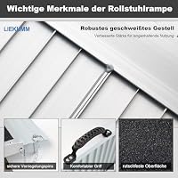 LIEKUMM Rollstuhlrampe 91 x 73 cm, 300 kg Tragkraft Schwellenrampe – Ansicht 3