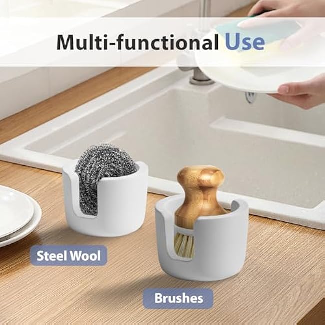 Diatomite Sponge Holder for Kitchen Sink, Water Absorbing Stone Drying Sponge Holder, Fast Dry Dish Sponge Organizer Sink Brush Holder for Kitchen Bathroom Counter Accessories