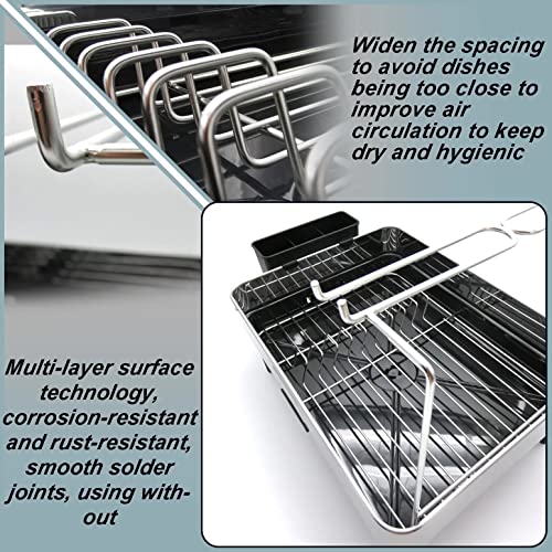 Celestial Kitchen Dish Drying Rack – Large Capacity Stainless Steel Dish Drainers For Kitchen Counter With Wine Glass Holder, Cutlery Holder – Heavy Duty Drain Board – Easy To Clean And Elegant #TOP4