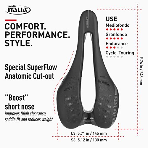 image for Selle Italia SLR Boost SuperFlow Road Bike Saddle - Comfortable Road B