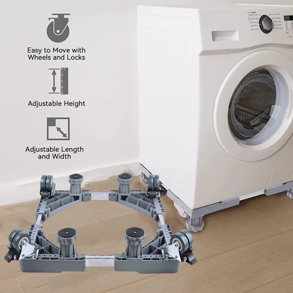 Loufy Supporto per lavatrice Sollevamento Base Lavatrice Frigorifero Regolabile Base rialzata Supporto Mobile Rotella Bagno Accessori Cucina