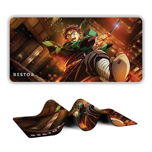 Image of BESTOR Mouse pad with Precise Cut Edges, Waterproof Surface & Non-Slip Rubber Base Stitched Edges Gaming Mouse Mat for Laptop (60cmx34cm)