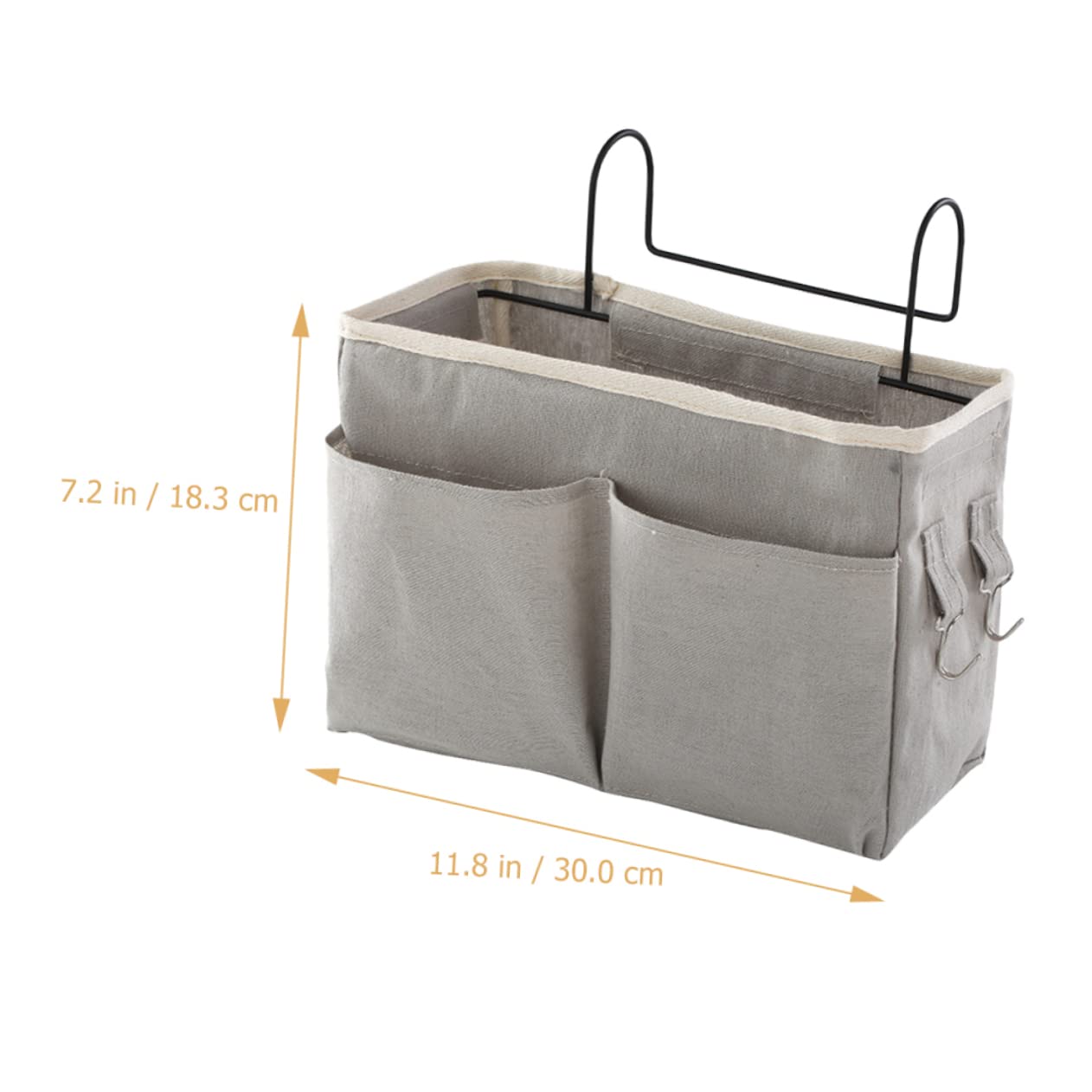 SOESFOUFU 2pcs Canvas Iron Bedside Hanging Storage Organizer Bunk Bed Organizer Bedside Shelf for Glasses Books Phones College Dorms