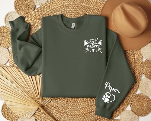 Personalized Cat Mom Shirt, Cat Mama Sweatshirt, Gift for Cat Mom, Cat Lover Sweater, Funny Cat Shirt3