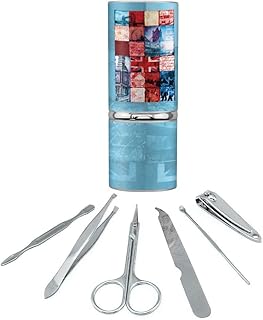 London England Britain Bridge Tile Collage Stainless Steel Manicure Pedicure Grooming Beauty Care Travel Kit