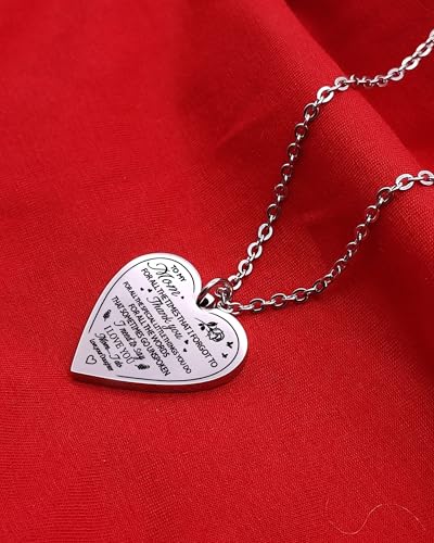 Vimiew Heart Pendant Necklace for Daughter - Inspirational Gift from Dad & Mom - Never Forget I Love You - Perfect for Christmas & Mother's Day4
