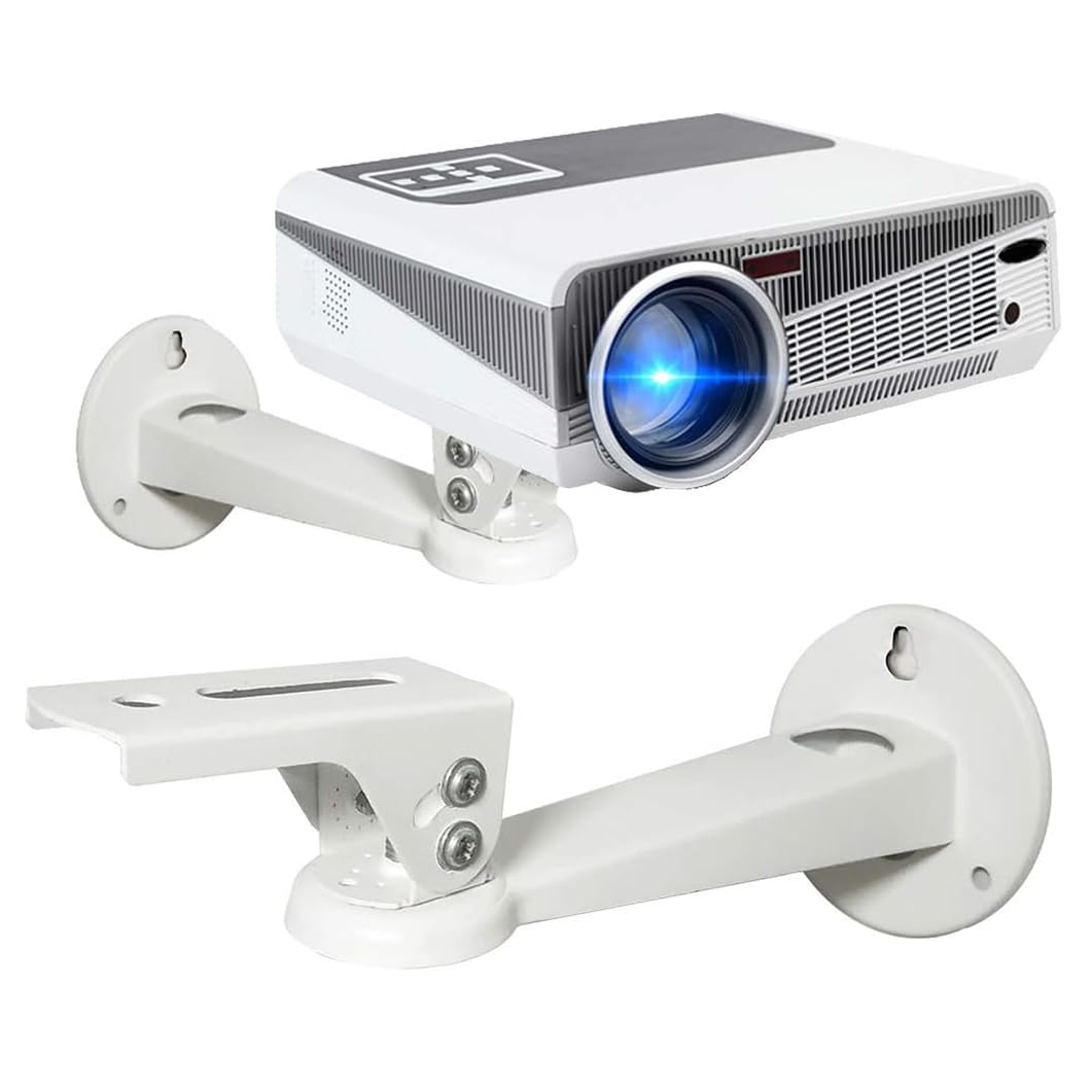 2-Be-Best Mini Projector Wall Mount 360° Rotation 7.8” Length 11 lbs Load Projector Wall Mount White