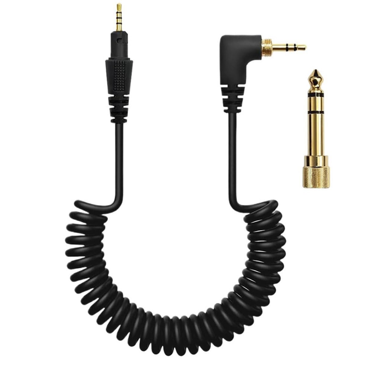 Câble audio pour Pioneer DJ HDJ-CUE1 HDJ-X5 HDJ-X7 HDJ-S7 HDJ-CX Casque, 3,5 mm à 2,5 mm Câble rétractable à ressort, avec 6,35 mm Adaptateur (1,2~2m)