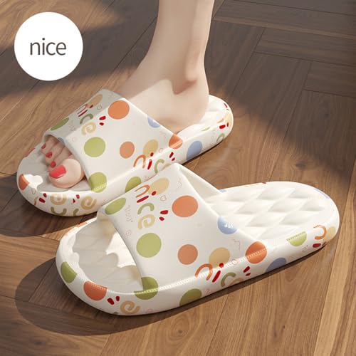 Fashion Mens Womens Couple Trendy Cartoon Printed Non-slip Platform Slippers, Unisex Casual Open Toe Non-slip sandals for Indoor Outdoor Bathroom2