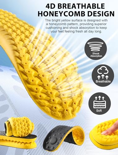 Image of 4D Cloud Soles Insoles for Men and Women,Soft Shock Absorption Massage Sports Shoe Inserts, Arch Support Memory Foam Insole (Black, XS Men 6~7 /Women 7.5)