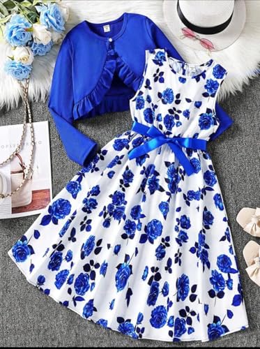 Image of ER Life Style Girls Floral Printed Frocks and Dresses (Magenta, Age 2-3 Years, Knee-Length, A-Line, Cotton)