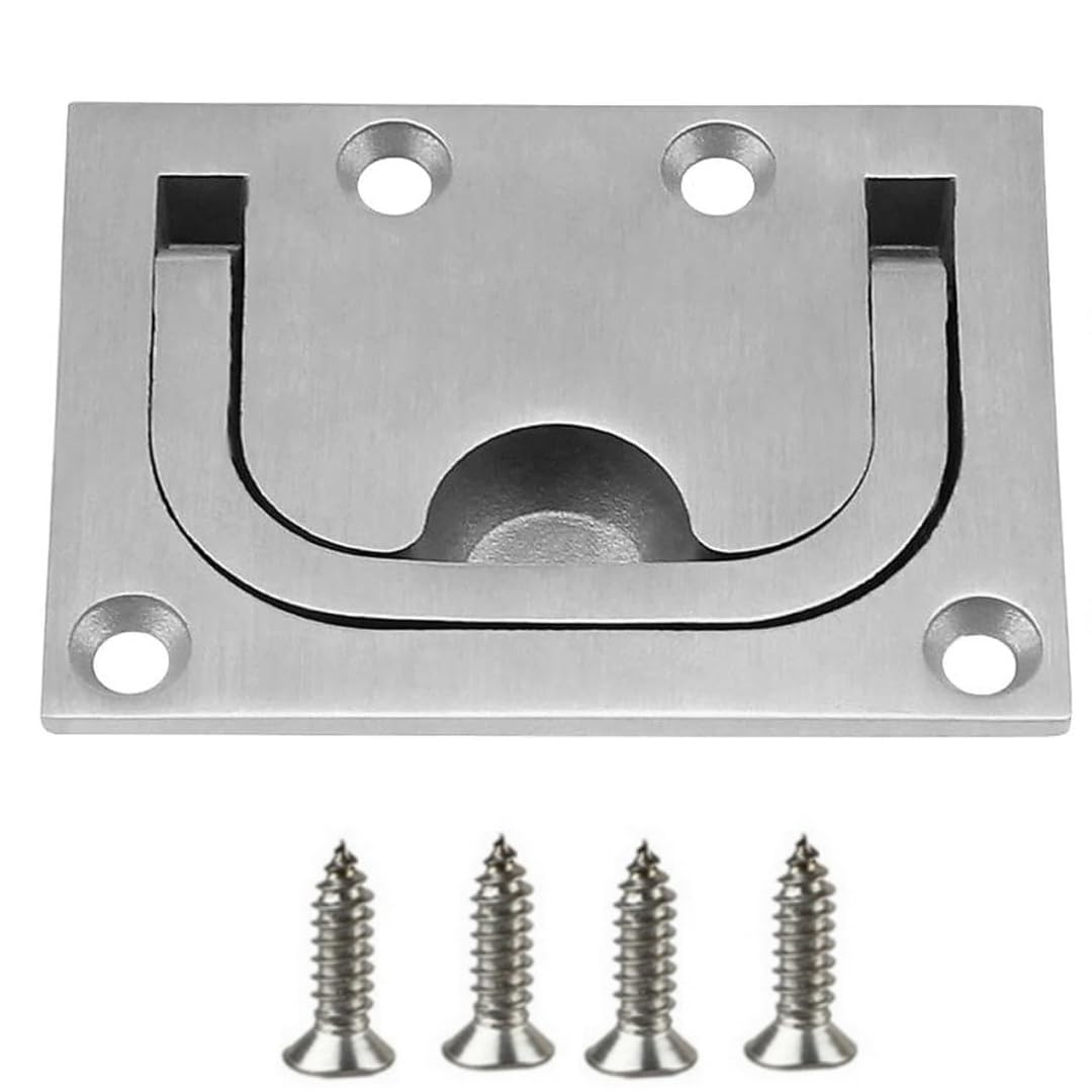 LYMYWUJIN Flush Ring Pull Handle Hatch Locker,Boat Recessed Hatch Latch (76 * 56mm-1Pcs)