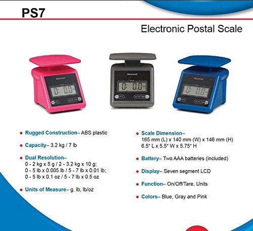Brecknell PS7 Báscula Postal Electrónica Portátil 7 lb Pack 2 miniatura 2
