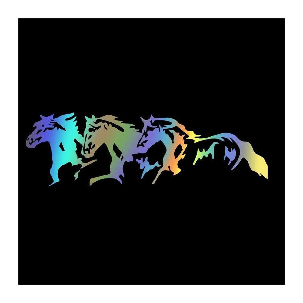 Creative Horse Car Stickers Vinyl Sticker On and Decals Window(Reflective Lasers,XL 28cmX94cm)